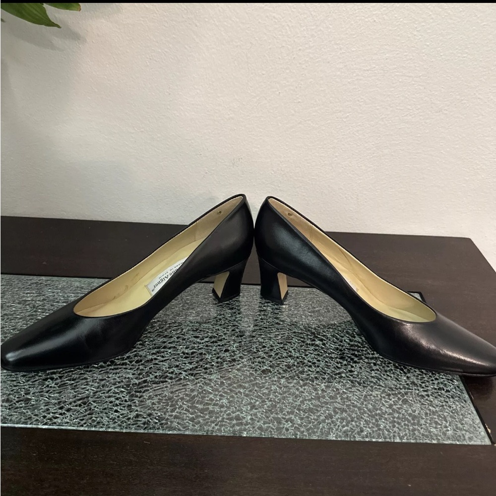 Vintage Etienne Aigner Taylor Black Leather Slip On Pumps Made In Spain Size 8 - Picture 6 of 6